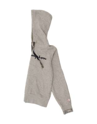 Vintage Champion Size XS Graphic Hoodie Jumper in Grey