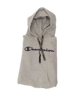 Vintage Champion Size XS Graphic Hoodie Jumper in Grey