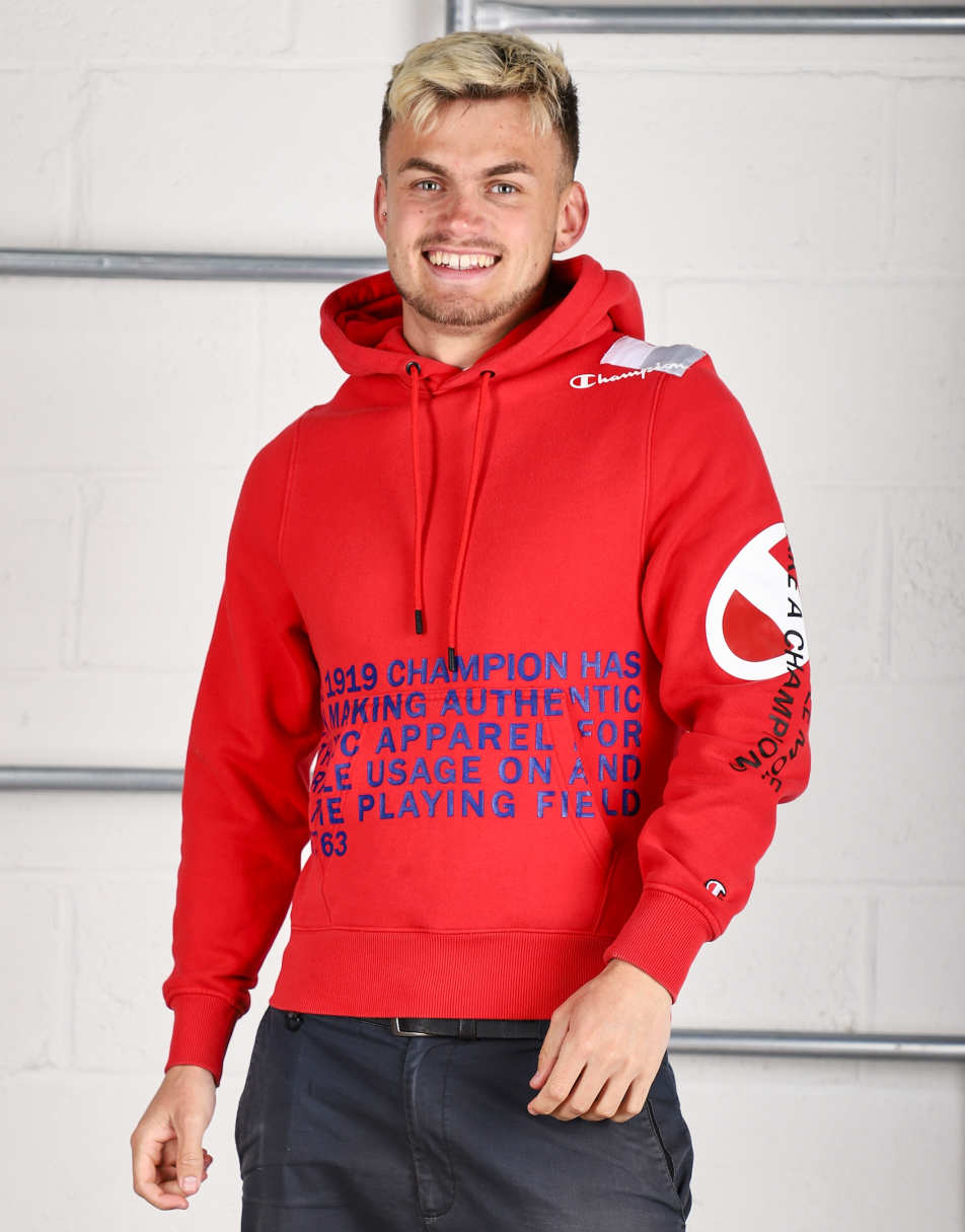 Vintage Champion Size XS pullover hoodie in red