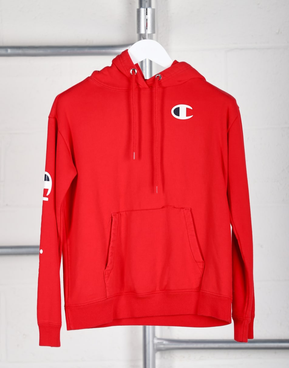 Vintage Champion Size XS pullover loungewear hoodie in red