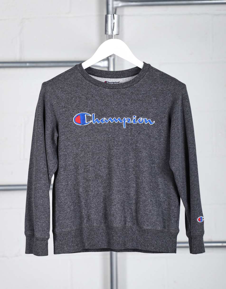 Vintage Champion Size XS pullover spell out sweatshirt in grey