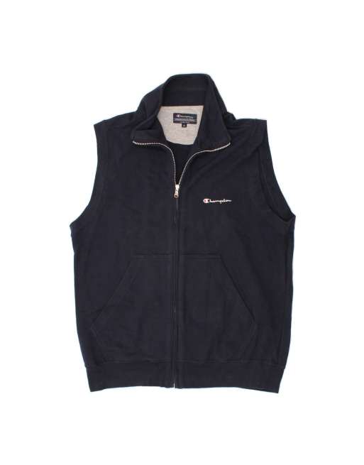 Vintage Champion Sleeveless Tracksuit Top Jacket UK 14 Medium In Blue