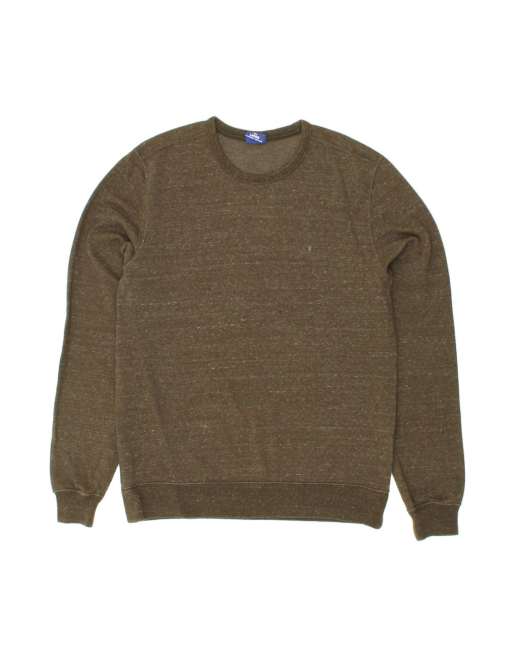 Vintage Champion Sweatshirt Jumper Large In Khaki Flecked