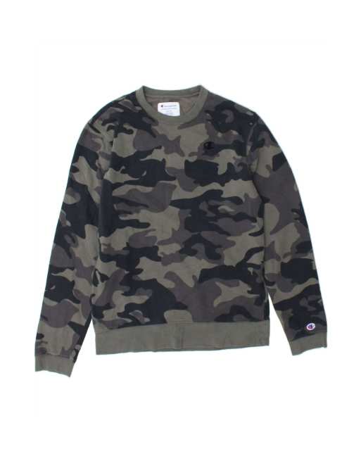 Vintage Champion Sweatshirt Jumper Medium In Grey Camouflage