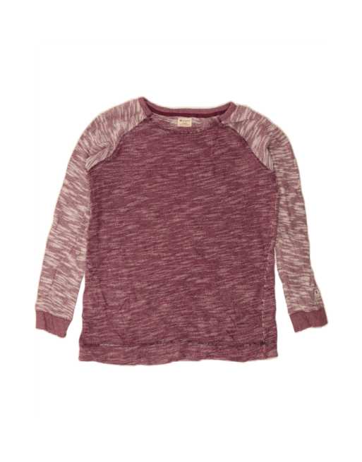 Vintage Champion Sweatshirt Jumper UK 16 Large In Burgundy Colourblock