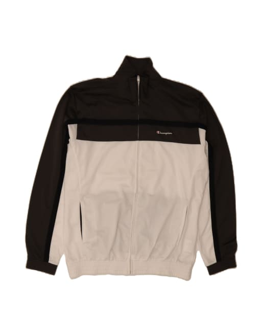 Vintage Champion Tracksuit Top Jacket 2XL In Black Colourblock