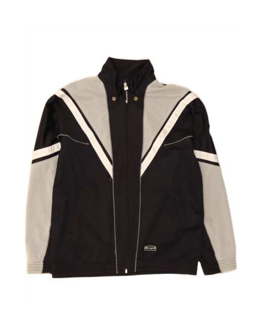 Vintage Champion Tracksuit Top Jacket Large In Black Colourblock