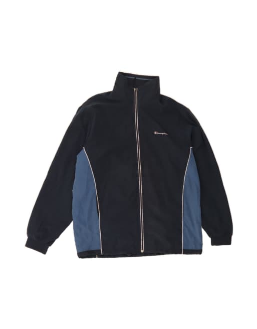 Vintage Champion Tracksuit Top Jacket Large In Blue Colourblock