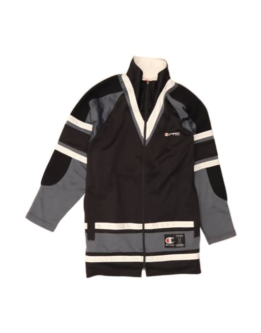 Vintage Champion Tracksuit Top Jacket Medium In Black Colourblock