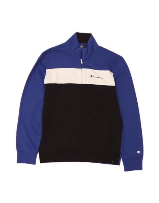 Vintage Champion Tracksuit Top Jacket Medium In Blue Colourblock