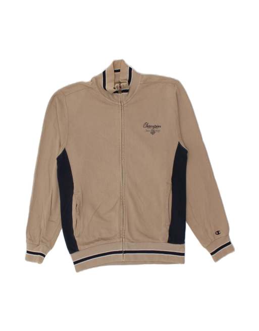 Vintage Champion Tracksuit Top Jacket Small In Beige Colourblock