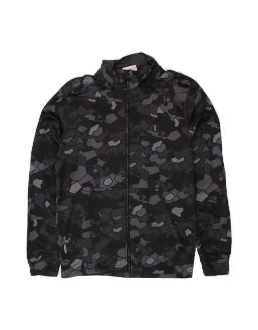Vintage Champion Tracksuit Top Jacket Small In Black Camouflage