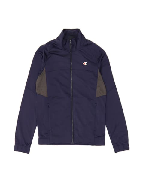 Vintage Champion Tracksuit Top Jacket Small In Blue Colourblock - view 1
