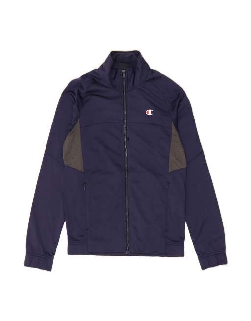Vintage Champion Tracksuit Top Jacket Small In Blue Colourblock