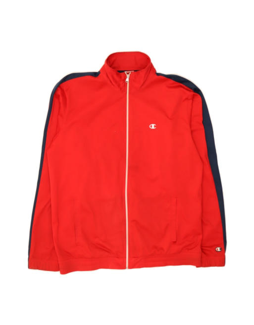 Vintage Champion Tracksuit Top XL In Red Colourblock