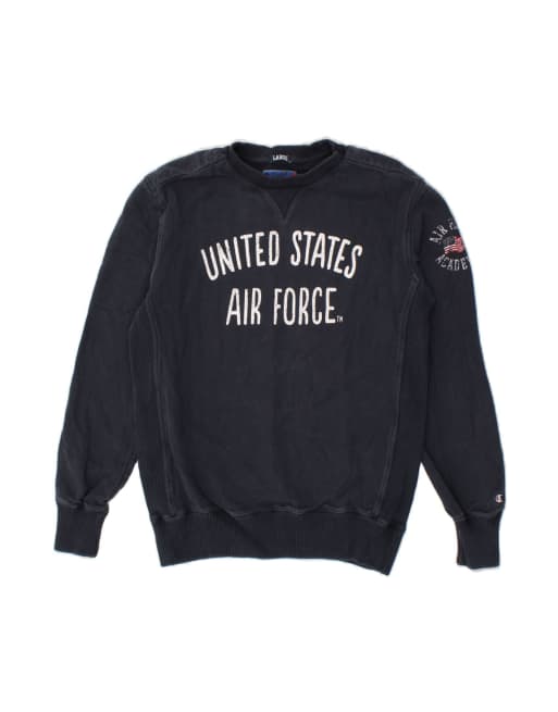Vintage Champion United States Air Force Sweatshirt Jumper Large In Blue