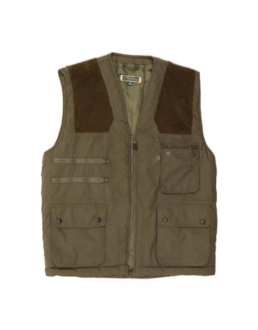 Vintage Champion Utility Gilet UK 38 Medium In Khaki