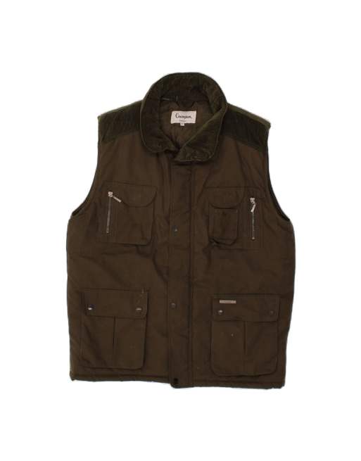 Vintage Champion Utility Gilet UK 40 Large In Khaki