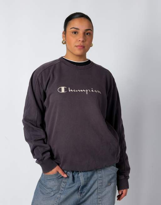 Vintage Champion XL Sweatshirt Charcoal Grey | ASOS