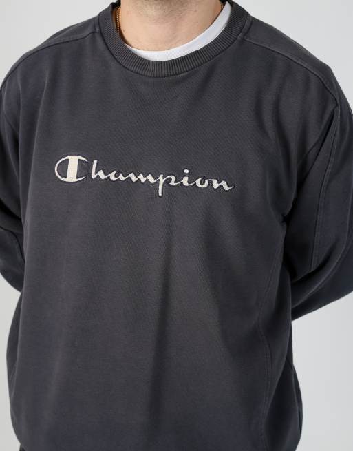Vintage Champion xl sweatshirt in charcoal grey | ASOS