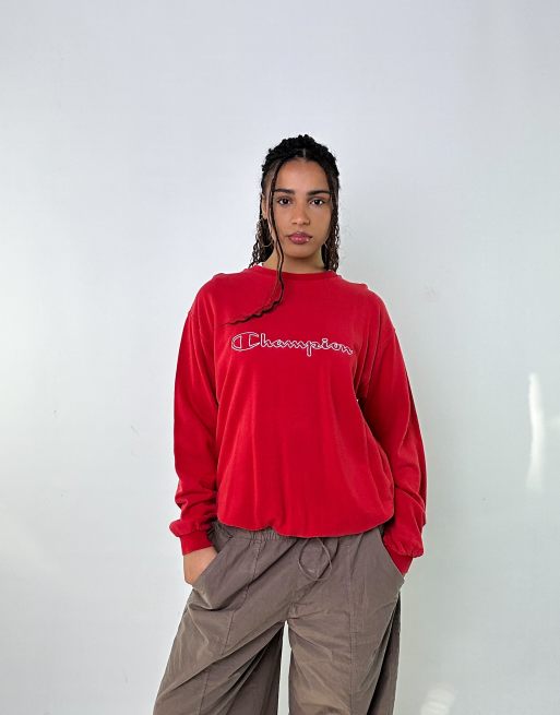 Red vintage champion sweater knitting cheap