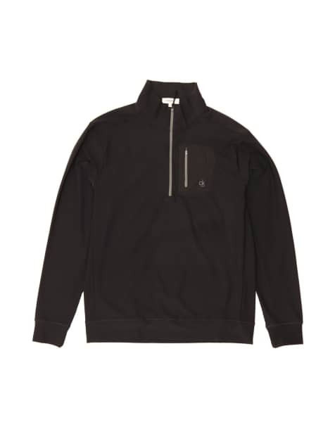 Vintage Champion Zip Neck Sweatshirt Jumper Large In Black - view 1