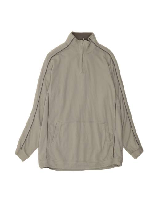 Vintage Champion Zip Neck Sweatshirt Jumper XL In Grey