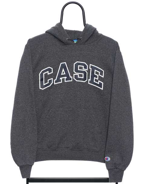 Vintage Champions case size S hoodie spellout in grey - view 1