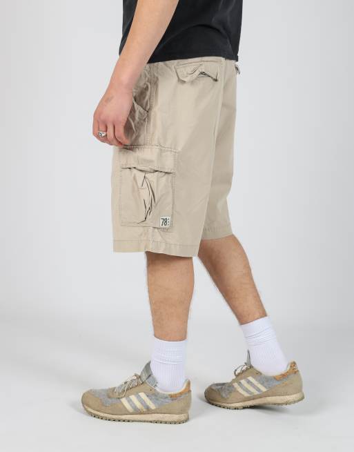 Vintage Chaps Ralph Lauren 34x21 canvas cargo shorts in beige