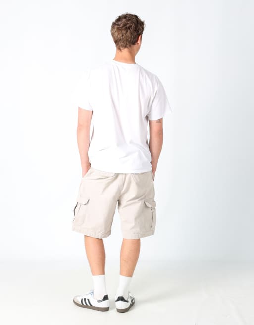 Vintage Chaps Ralph Lauren 36x23 canvas cargo shorts in beige, 3 of 4