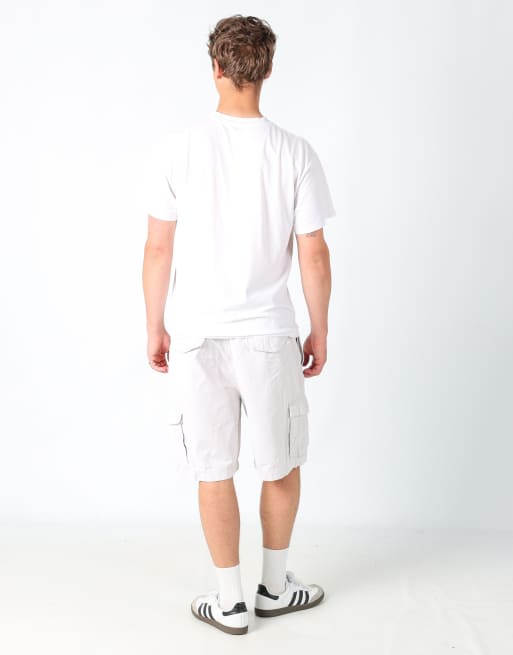Vintage Chaps Ralph Lauren 38x21 canvas cargo shorts in ivory, 3 of 4
