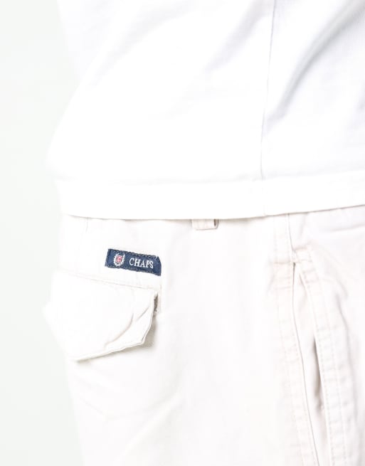 Vintage Chaps Ralph Lauren 38x21 canvas cargo shorts in ivory, 4 of 4
