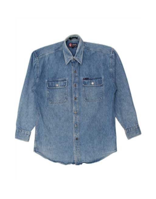 Vintage Chaps Ralph Lauren Denim Shirt Medium In Blue