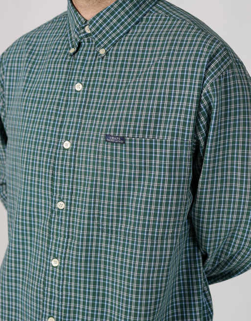 Vintage Chaps Ralph Lauren l long sleeve shirt in dark green | ASOS