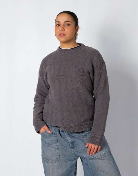 Vintage Chaps Ralph Lauren M Knit Sweatshirt Grey - view 1