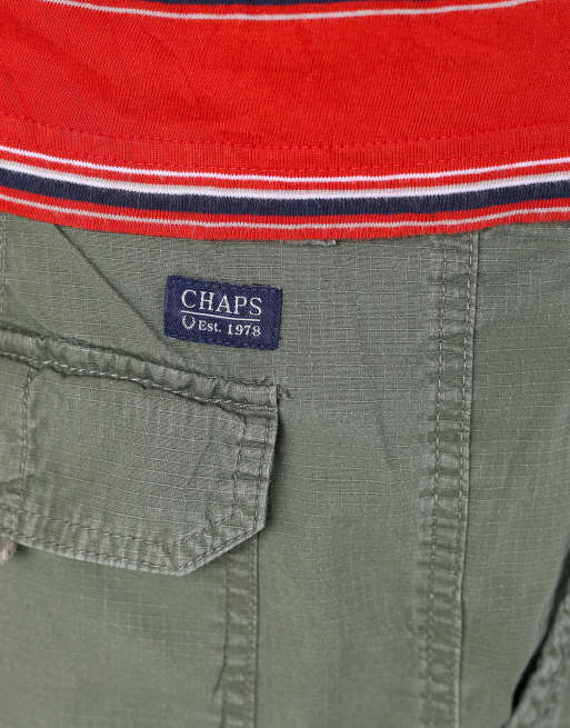 Vintage Chaps Ralph Lauren ripstop 38x22 canvas cargo shorts in dark green, 4 of 4