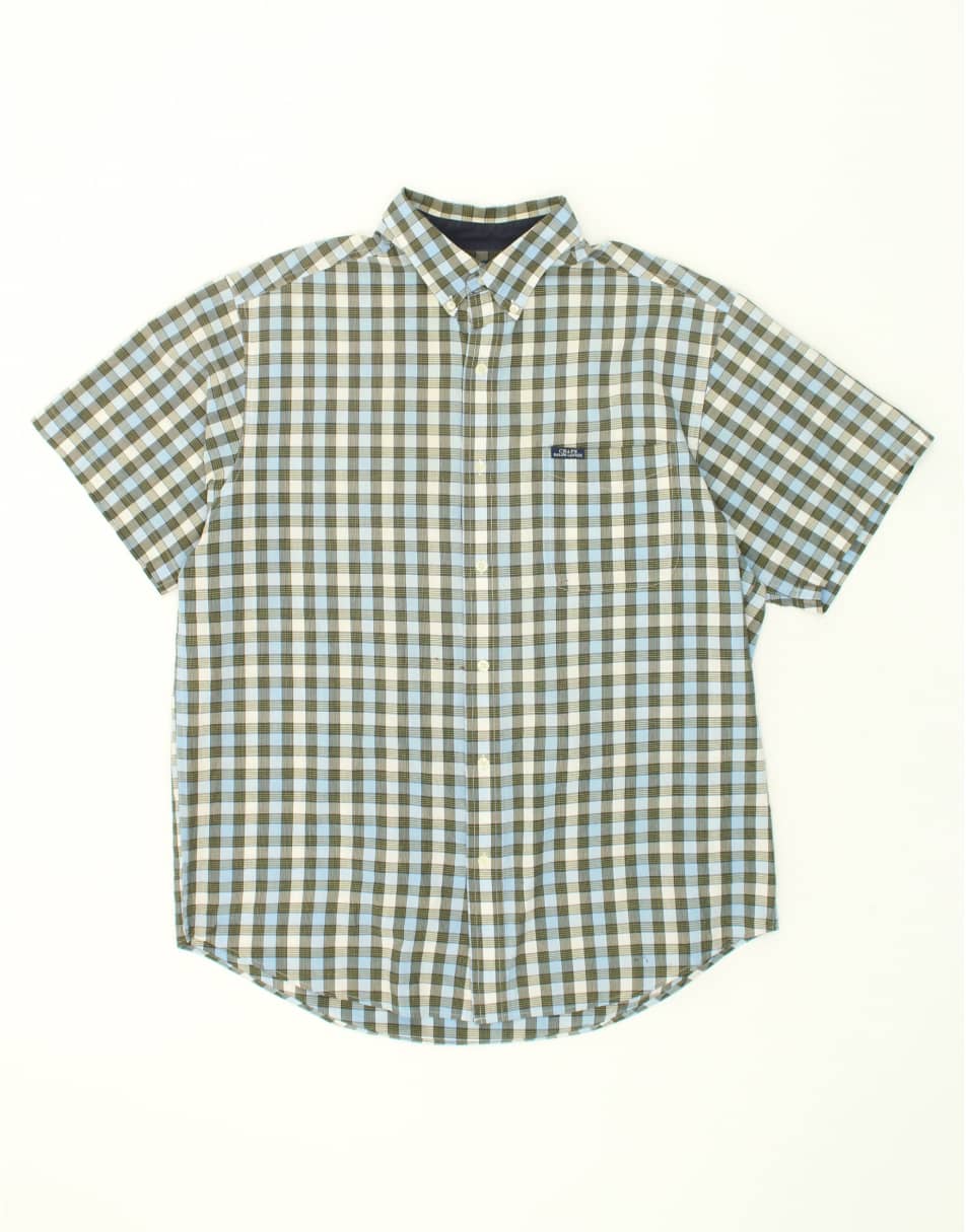 Vintage Chaps Ralph Lauren Size L Check Short Sleeve Shirt in Green