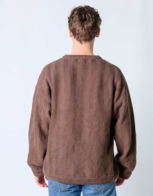 Vintage Chaps Ralph Lauren XL Knit Sweatshirt Brown | ASOS