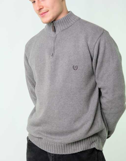 Vintage Chaps Ralph Lauren XL Knit Sweatshirt Grey Quarter