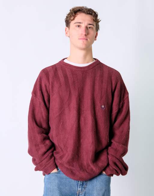 Vintage Chaps Ralph Lauren XXL Knit Sweatshirt Burgundy Red