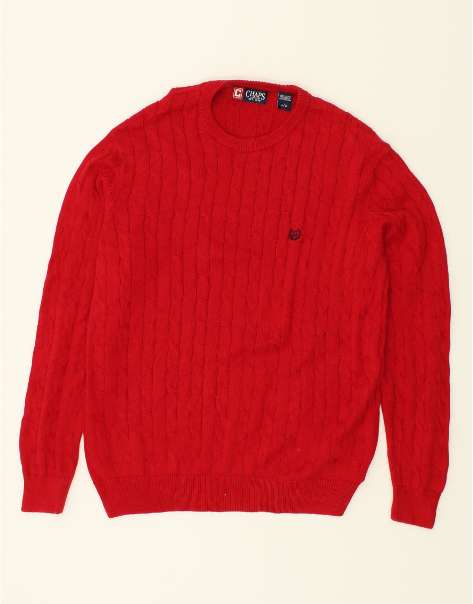 Vintage Chaps Size L Crew Neck Jumper Sweater in Red