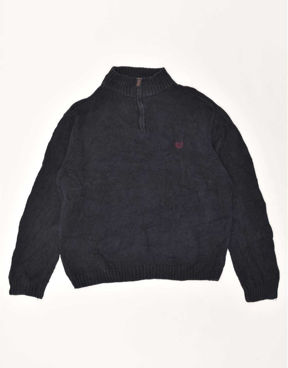 Vintage Chaps Size XL Zip Neck Jumper Sweater in Navy Blue