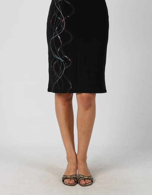 Vintage Charly Italia M woven midi dress in black, 2 of 4