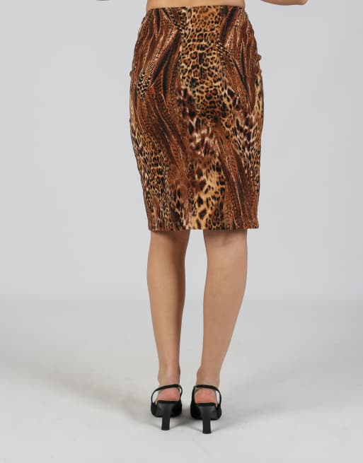 Vintage Cherimax XS woven midi skirt in brown, 4 of 4