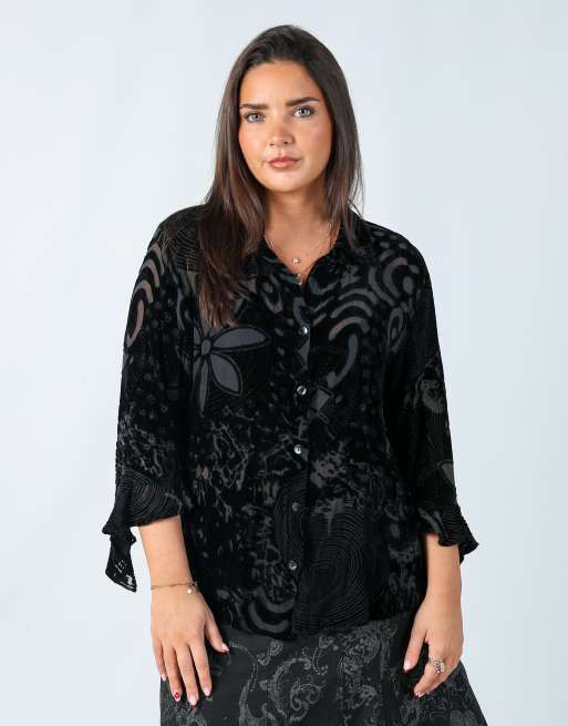 Vintage Chico's M blouse in black