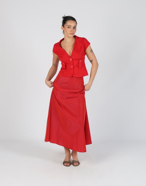 Vintage Chou Chou XS woven maxi skirt in red