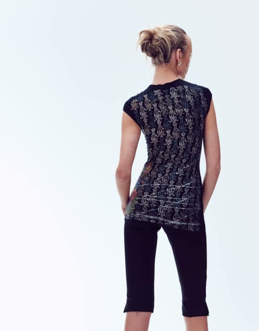Vintage Christian Audigier graphic top size s in black | ASOS