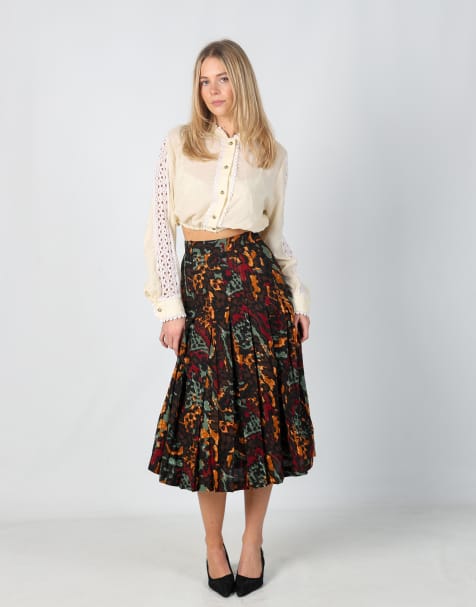 Vintage Christian Dior XXS woven maxi skirt in brown - view 1