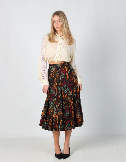 Vintage Christian Dior XXS woven maxi skirt in brown