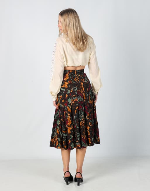 Vintage Christian Dior XXS woven maxi skirt in brown, 3 of 4